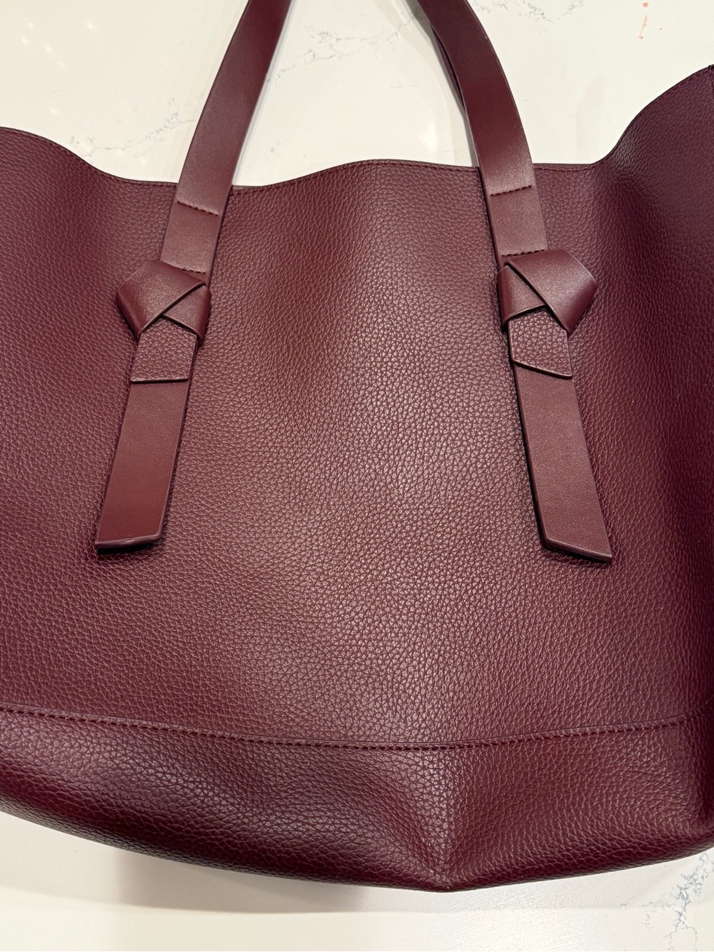 Rachel Zoe Vegan Pebbled Pleather Tote in Burgundy